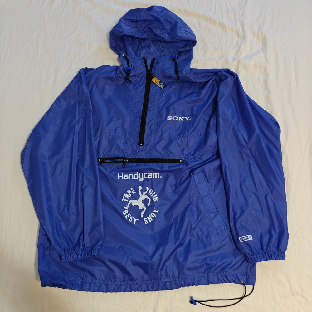 Vintage Sony Handycam Jacket Pullover Windbreaker Handycam Promo Mens XL 90s